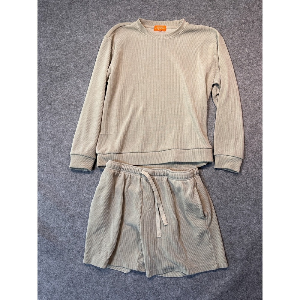 Negative Space‎ Pajamas Set Women's XL Gray Knit Crew Neck Long Sleeve Pullover